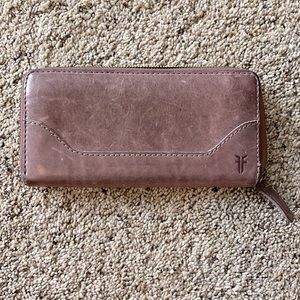 FRYE zip around wallet